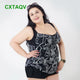 Plus Size High Elastic Cross Straps Slim Swimdress Wire Free With Chest Pad
