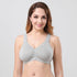 Plus Size Cotton Bra Women's Non Padded Lace Trim Full Coverage Wirefree