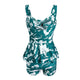 Plus Size Two-Piece Swimsuit Lady printed Tankini Swimdress