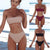 Popular Women Bandeau Bikini Set Push-Up Swimwear