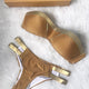 Gold Stamping Bikini Set Sexy Padded Women Swimsuit