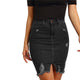 Casual Ripped Split Straight Short Denim Skirts Woman