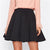 Black Plain Box Pleated Womens Casual Skirt