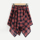 Knot Front Asymmetrical Checked Skirt Women Multicolor