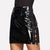 Lace Up Side PU Faux Leather Skirt