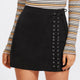 Ladies Grommet Lace Up Detail Plain Skirt