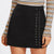 Ladies Grommet Lace Up Detail Plain Skirt