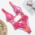 Red leopard Brazilian swimsuit one piece Plus size sexy bikini 2019 Push up swimwear women string monokini High cut bathing suit