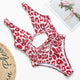 Red leopard Brazilian swimsuit one piece Plus size sexy bikini 2019 Push up swimwear women string monokini High cut bathing suit