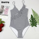 Ruffle Swimsuits Strap Bathing Suits