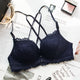 Wireless Front Closure Bras Push Up Wireless Lace Backless