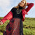 Multicolor Elegant Print Pleated Mid Waist Skirt