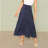 Multicolor Full Length Mid Waist Skirt Women Skirts