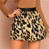 Multicolor Wide Waistband Leopard Print Skirt Casual