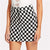 O-Ring Zipper Front Plaid Short Skirt