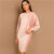 Drop Shoulder Top and Skirt Set Long Sleeve Plain Two piece