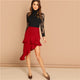 Red Going Out Party Mid Waist Office Lady Women Short Skirts