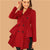 Casual Double Breasted Asymmetric Flared Plain Skirt Coat