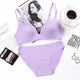 Sexy Deep V Cup Bras For Women Push Up Lingerie Seamless Bra Set Wire Free Bralette Backless Intimates Female Underwear Sets