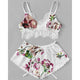 Sexy Floral Bra set Lace Underwear Bra and G-string Panties Lingerie Babydoll For Women