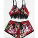 Sexy Floral Bra set Lace Underwear Bra and G-string Panties Lingerie Babydoll For Women