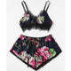 Sexy Floral Bra set Lace Underwear Bra and G-string Panties Lingerie Babydoll For Women