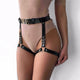 Handmade Leather Punk Goth Bow Garter Belts Leg Ring