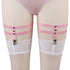 Pink Body Harness Real Row Rivets Heart wedding Leg Garter Belt