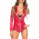 Open Crotch Zipper Front Catsuit Dance Costumes