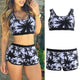 Sexy Crop Tops High Waist Shorts Floral Bikini Set