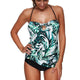 Tankini Set Backless Swimwear Print Swimdress Two Pieces