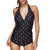 Tankini Set Backless Swimwear Print Swimdress Two Pieces