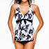 Tankini Set Backless Swimwear Print Swimdress Two Pieces