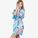 Silk Satin Print Floral Women Robes Long Sleeve