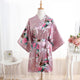 Silk Satin Print Floral Women Robes Long Sleeve