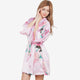 Silk Satin Print Floral Women Robes Long Sleeve