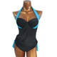 Sexy Push Up Tankini Set Vintage Halter Top High Waist Bathing Suit