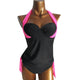 Sexy Push Up Tankini Set Vintage Halter Top High Waist Bathing Suit