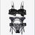 TERMEZY New plus size women sexy bra set intimates embroidery half cup lingerie thin temptation  and panty with Garters Sets