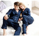 Wedding Pajama Set Mens Silk Red Lovers Loungewear