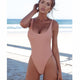 Sexy One Piece Swimsuit Solid Backless Bathing Suit