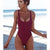 Sexy One Piece Swimsuit Solid Backless Bathing Suit