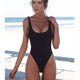 Sexy One Piece Swimsuit Solid Backless Bathing Suit