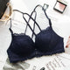 Fashion Black Skin Wireless Front Closure Bras Push