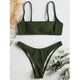 Solid High Cut Bikinis Bathing Suit Thong Swimsuit Female Swimwear