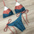 Women Floral Print Bikinis Sexy Striped Patchwork Swimsuit New Triangle Bandage Swimwear Bathing Suit Brazilian Tassel Beachwear
