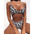 Women Sexy Leopard Bikinis Snake Print Bathing Suit Tube Top High Cut Swimsuit Brazilian Swimwear Female Summer Beachwear