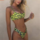 Women Sexy Leopard Bikinis Snake Print Bathing Suit Tube Top High Cut Swimsuit Brazilian Swimwear Female Summer Beachwear