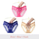Women Sexy transparent Briefs Low-Rise Mesh Lace Briefs Lingerie Plus size Panties Ladies Underwear Multipack Panties 3 pcs