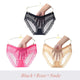Women Sexy transparent Briefs Low-Rise Mesh Lace Briefs Lingerie Plus size Panties Ladies Underwear Multipack Panties 3 pcs